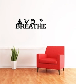 Breathe Yoga Poses Sign,Yoga Studio Metal Sign,Yoga Room Decor