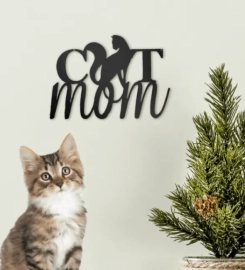 Cat Mom Metal Sign Wall Decor, Metal Sign Outdoor, Cut Metal