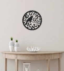 Circle Bird Piece Cut Metal, Metal Art Wall Decor, Cut Wall Hanging