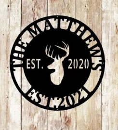 Deer Sign, Deer Antler Decor, Deer Hunter Gift Deer Camp Sign