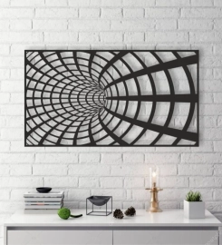 Geometrik Whirlpool Metal Wall Art, Abstract Metal Wall Art, Metal