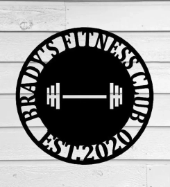 Gym Sign, Personalized Home Gym Sign Custom Metal Gym Sign