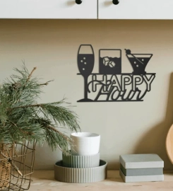 Happy Hour Cut Metal, Metal Art Wall Decor, Cut Wall Hanging, Home Decoration, Home Gift