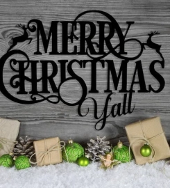 Merry Christmas All, Metal Wall Art, Ornament