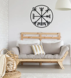 Vegvisir Metal Wall Art, Nordic Metal Wall Decor, Vegvisir