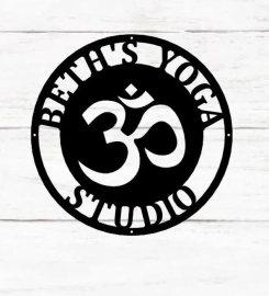 Yoga Wall Art, Aum Sign, Buddha Wall Art, Charm, Om Metal Wall Art, Metal Wall